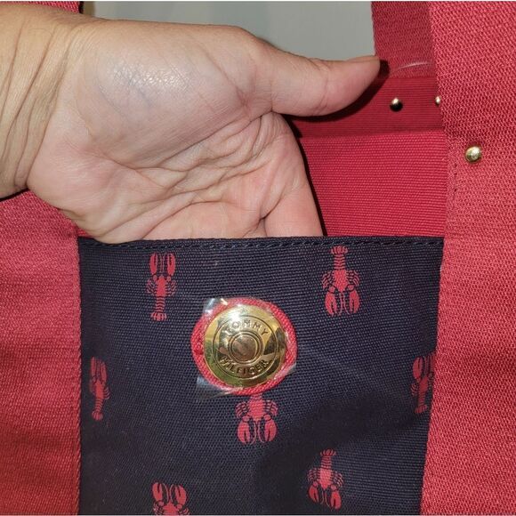 Tommy Hilfiger Lobster Canvas Multipocket Medium Iconic Tote Handbag NWT Rare - Picture 3 of 10